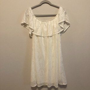 Wedding Dress Apt. 9 Off-The-Shoulder Sz XL Boho Romantic White NWT Fairy